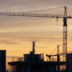 Tower crane used in building construction